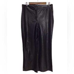 Avec Les Filles x Nordstrom Black Vegan Leather Wide Leg Pants Size Medi…